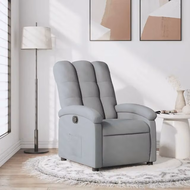 Divano Sedia-Poltrona reclinabile in tessuto grigio chiaro 709100