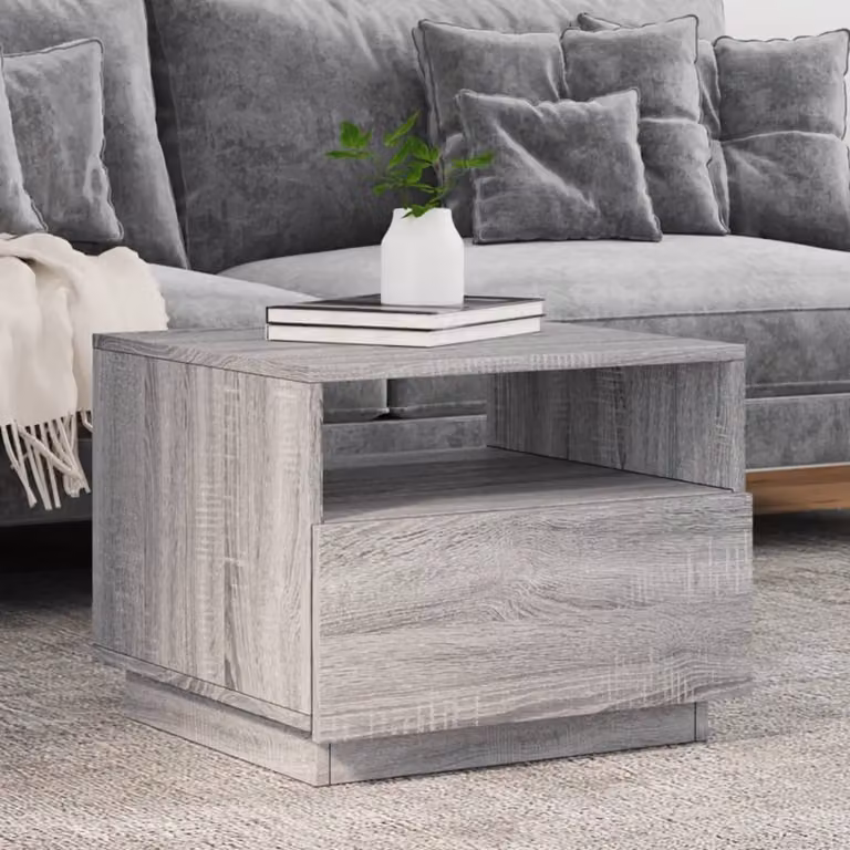 Maison Exclusive - Tavolino con luci LED Grigio Sonoma 50x49x40 cm