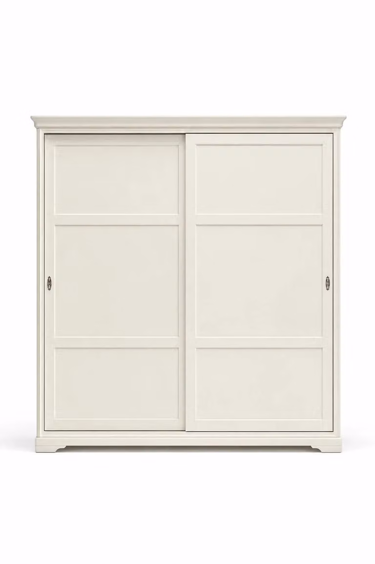 Armadio shabby chic in legno massello con 2 ante scorrevoli Mobili 2G L/P/H: 280 x 65 x 250 cm