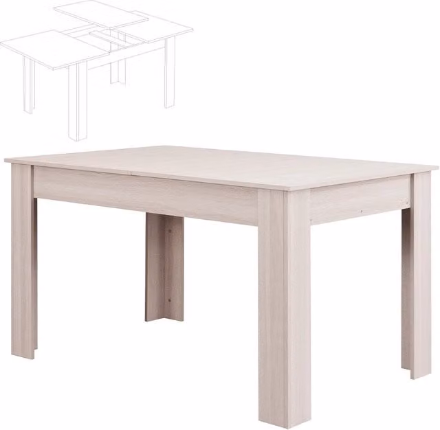 Tavolo da Pranzo Rettangolare Estensibile Shally Dogan in Legno Marrone e Beige