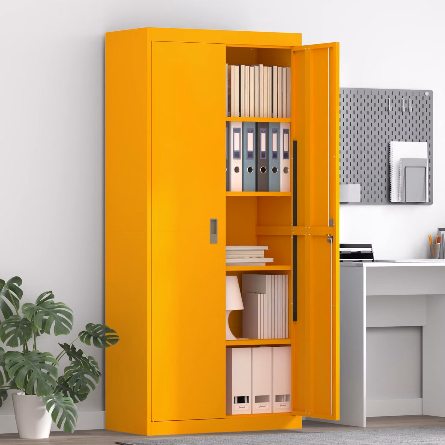 vidaXL Armadio Giallo senape 80 x 40 x 180 cm Acciaio