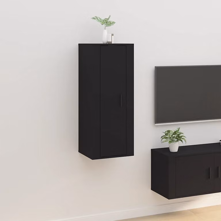 vidaXL Mobile Porta TV a Parete Nero L: 40 cm, P: 34,5 cm, H: 100 cm