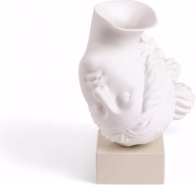 Vaso da tavolo Seletti Amor Volat in ceramica bianca