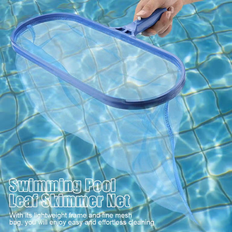 Skimmer per piscine, rete a maglia fine con struttura leggera, ideale per la pulizia di piscine, stagni, vasche da bagno e fontane