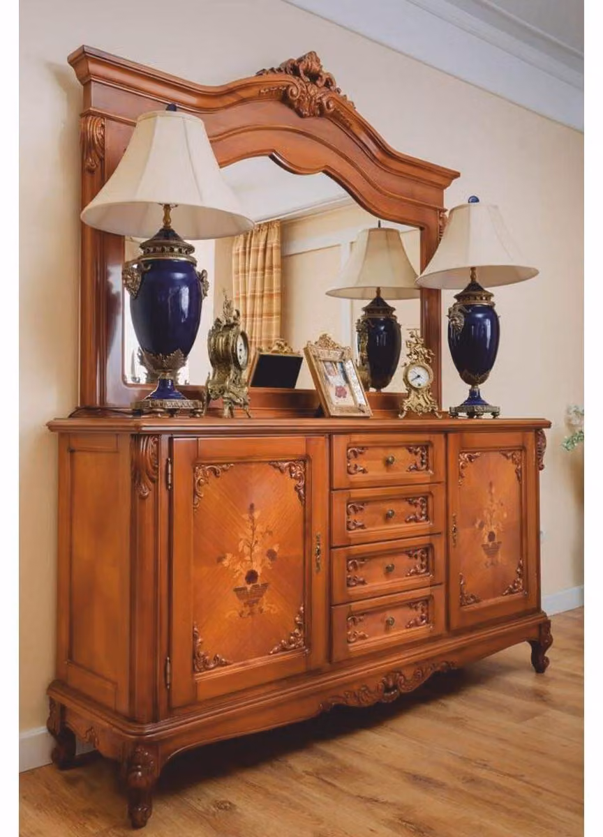 Casa Padrino credenza barocca con specchio marrone - mobili per sala da pranzo in stile barocco