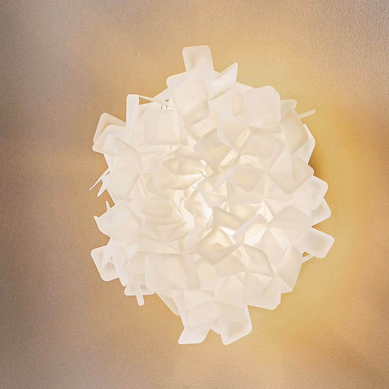 Slamp Plafoniera di design Clizia, dimmerabile, Bianco / Opale, Soggiorno / Sala da pranzo, Plastica, Design, Plafoniera