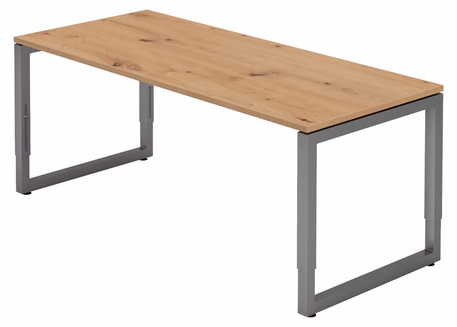 bümö Scrivania Serie-R - Decorazione: rovere nodoso, struttura: grafite, dimensioni: 180 x 80 cm