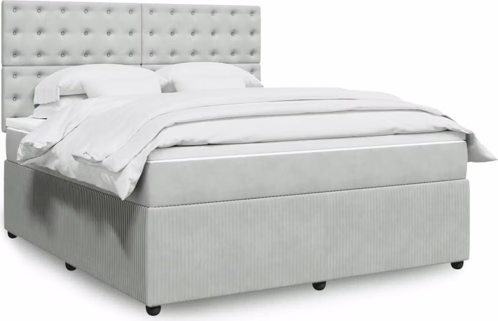 Maison Exclusive - Giroletto a Molle con Materasso Grigio Chiaro 180x200cm Velluto