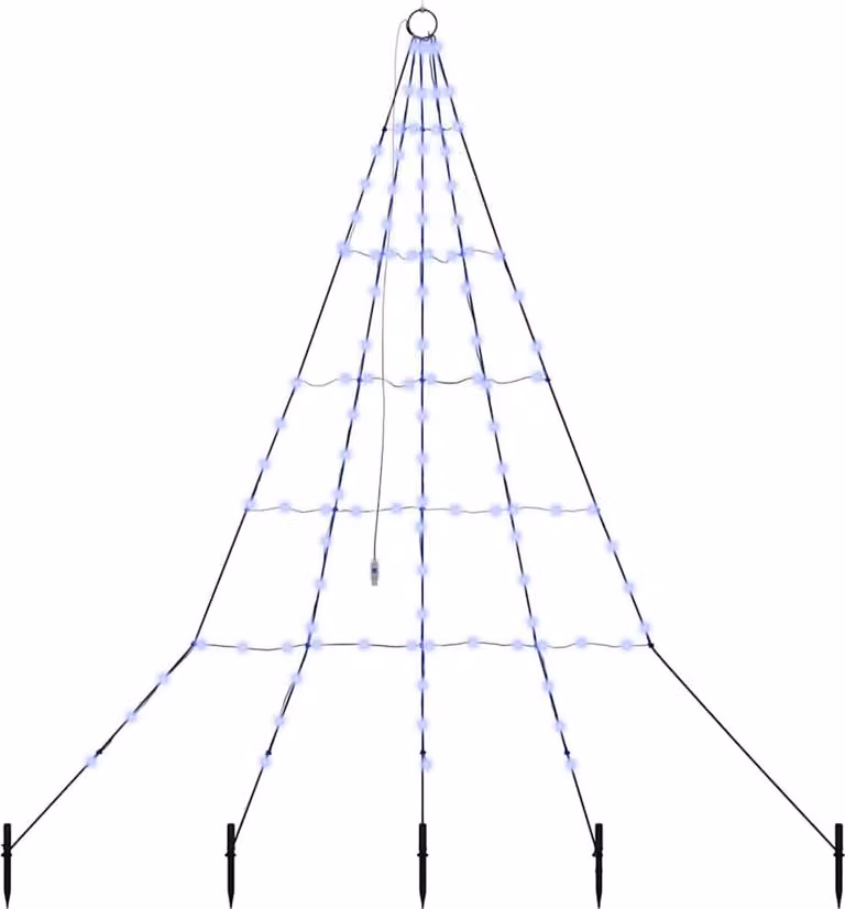 Albero di Natale LED con picchetti per il terreno Blu 182 cm