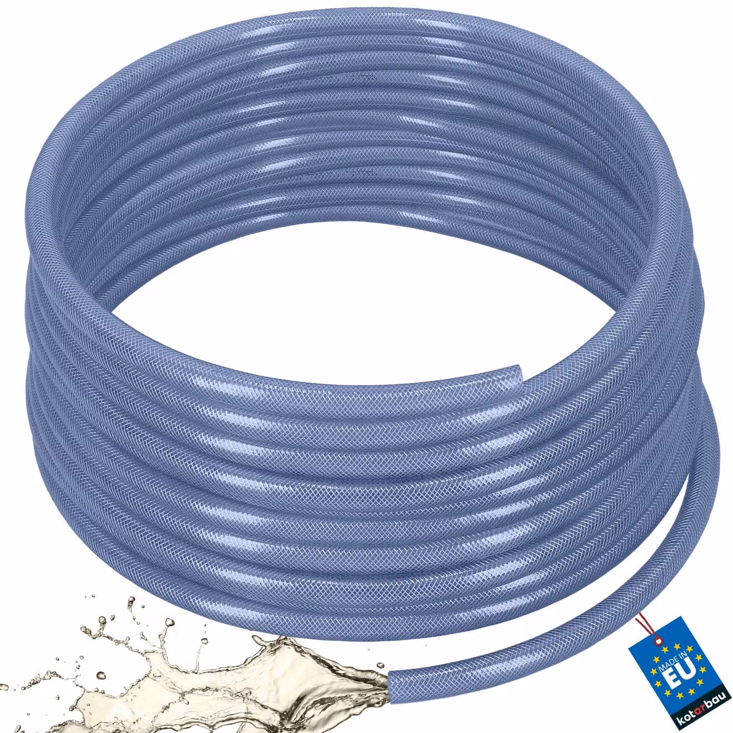 KOTARBAU® Tubo Aria Compressa ø 19 mm / 3,5 mm Tubo Acqua 50 m Tubo Trasparente Flessibile PVC Blu