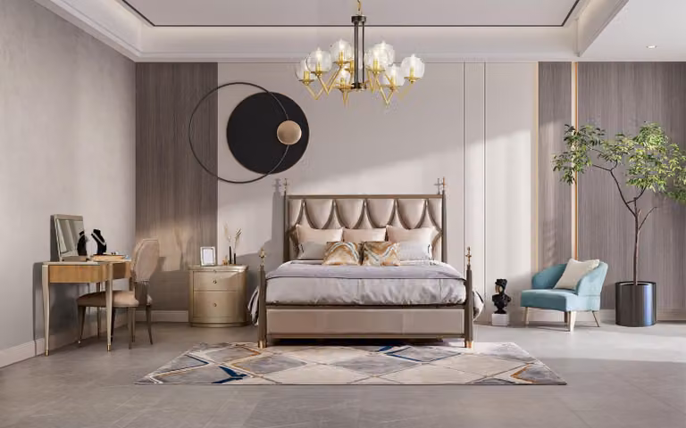 Bett Polster Design Luxus Doppel Hotel Betten Schlaf Zimmer Holz 180x200cm