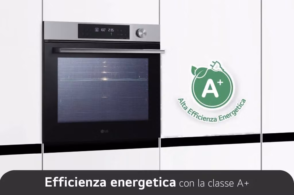 Forno da incasso LG InstaView WSED7613S, capacità 76 l, classe energetica A+, con Wi-Fi, funzione pirolisi e Air Fry, colore Silver/Nero, L: 59,2 cm, A: 59,4 cm, P: 56,9 cm – 3