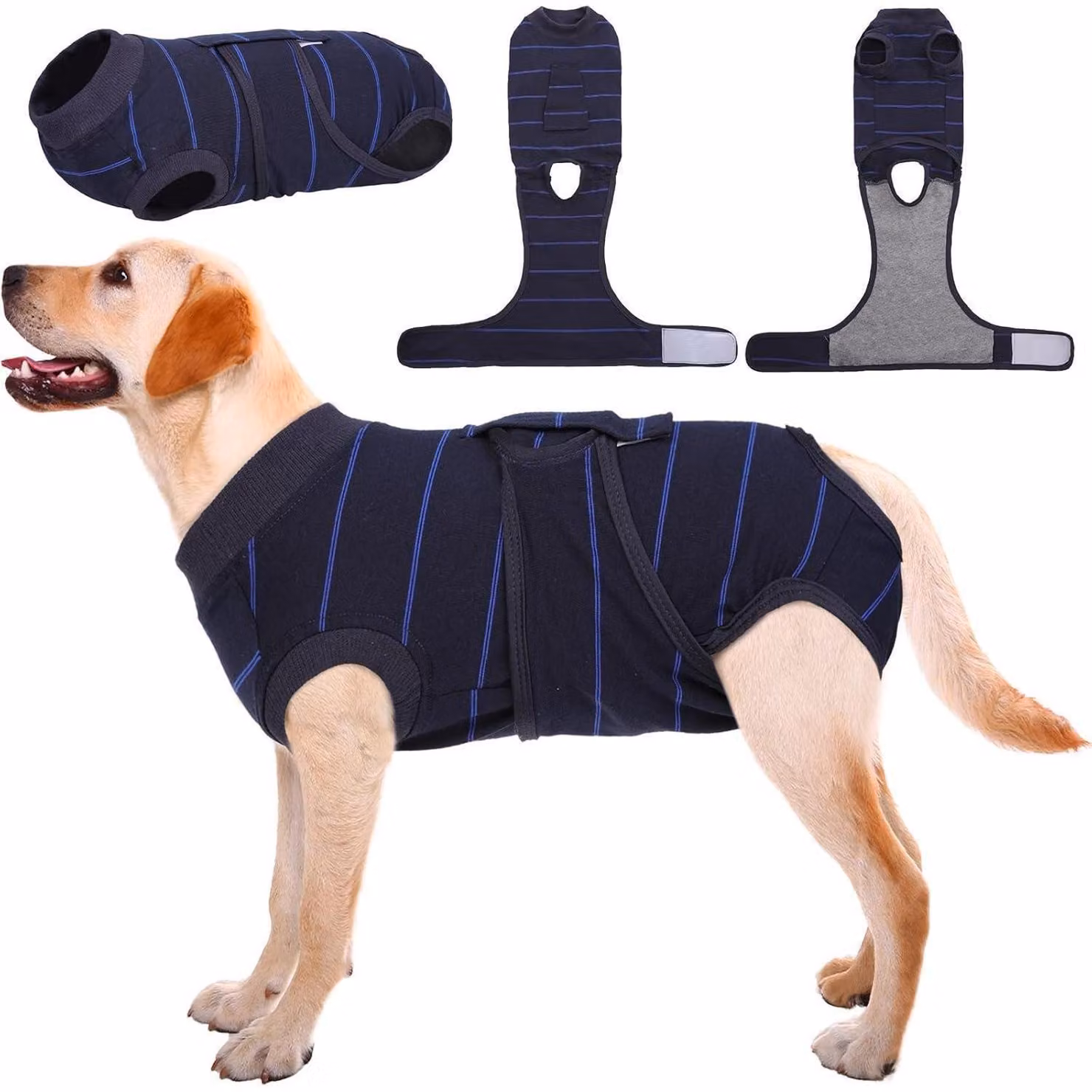 Body per cani, taglia XXL, colore blu reale, traspirante, anti-leccamento, ideale dopo un intervento chirurgico o una castrazione
