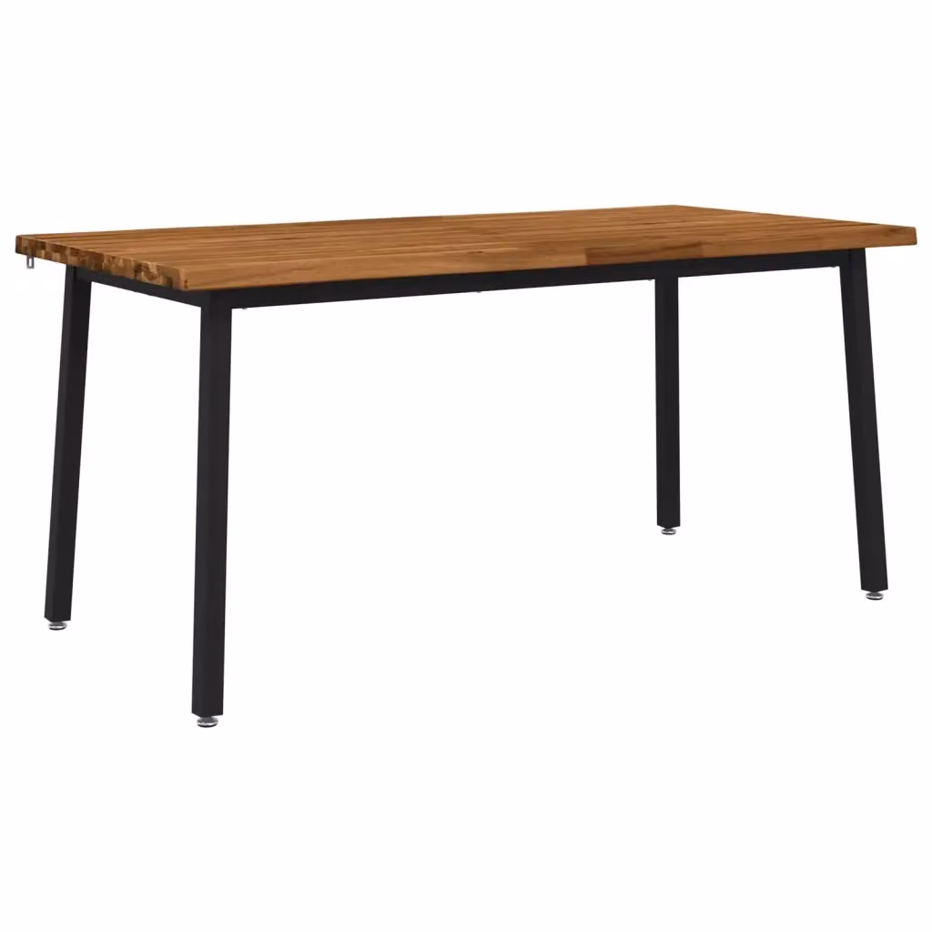 Tavolo da pranzo moderno in legno di acacia con bordo vivo vidaXL, colore marrone, L: 140 cm, P: 90 cm, H: 75 cm – 2