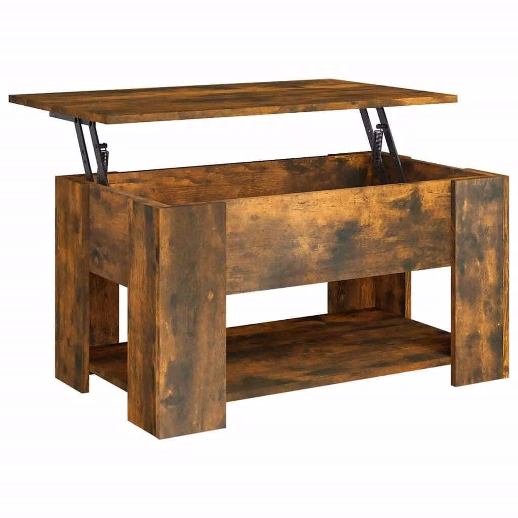 Tavolino da Salotto Rovere Fumo 79x49x41cm in Legno Multistrato