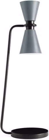 Lampada da tavolo glamour Graal MILOOX in metallo grigio e nero, dimmabile, 2xE27
