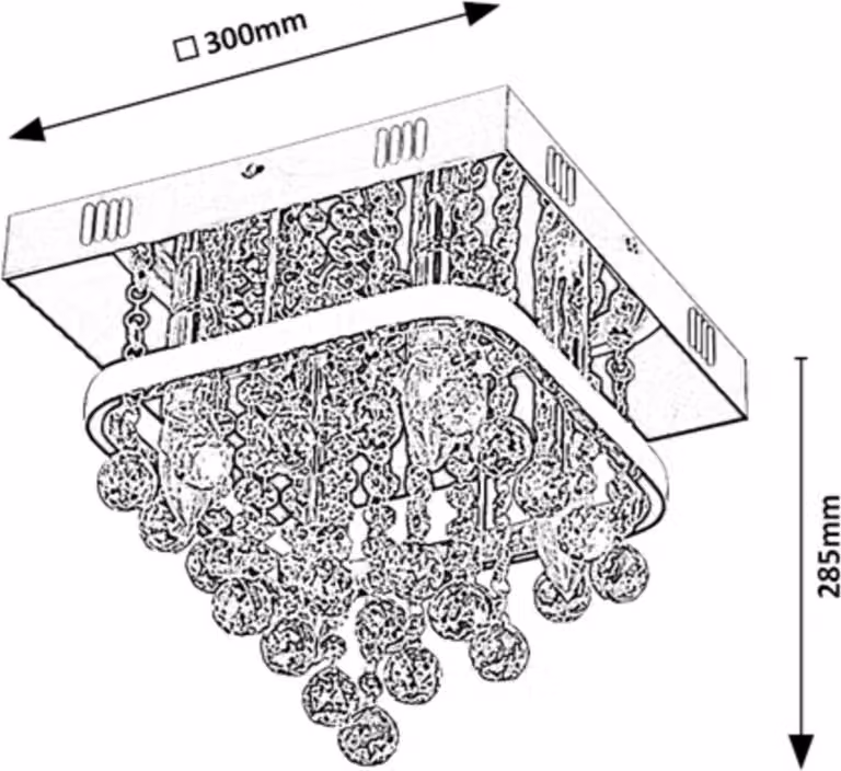 LED 23+ E14 4x40W lampada da soffitto in cristallo cromo 2238 Pallas Rabalux