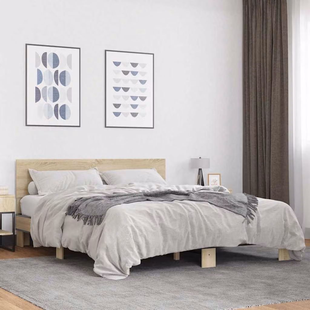 Giroletto vidaXL in Rovere Sonoma e Metallo, L/P: 160 x 200 cm
