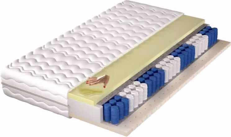 Materasso di media durezza con profilatura a zone, schiuma memory e schiuma di lattice Alexis, 100 x 200