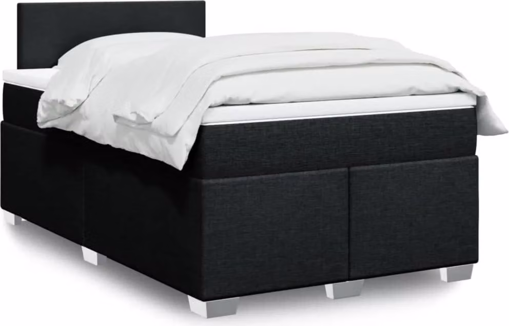 Maison Exclusive - Letto boxspring con materasso nero 120x190 cm Tessuto