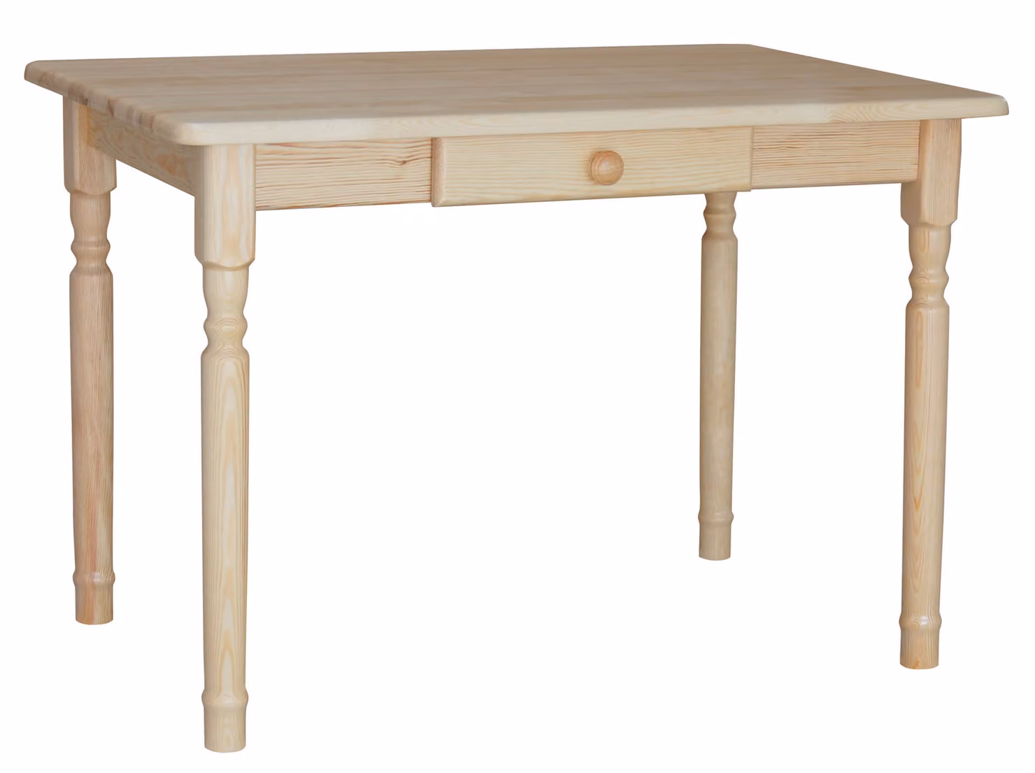 Tavolo II con cassetto in legno di pino massiccio, laccato 110 x 80 cm