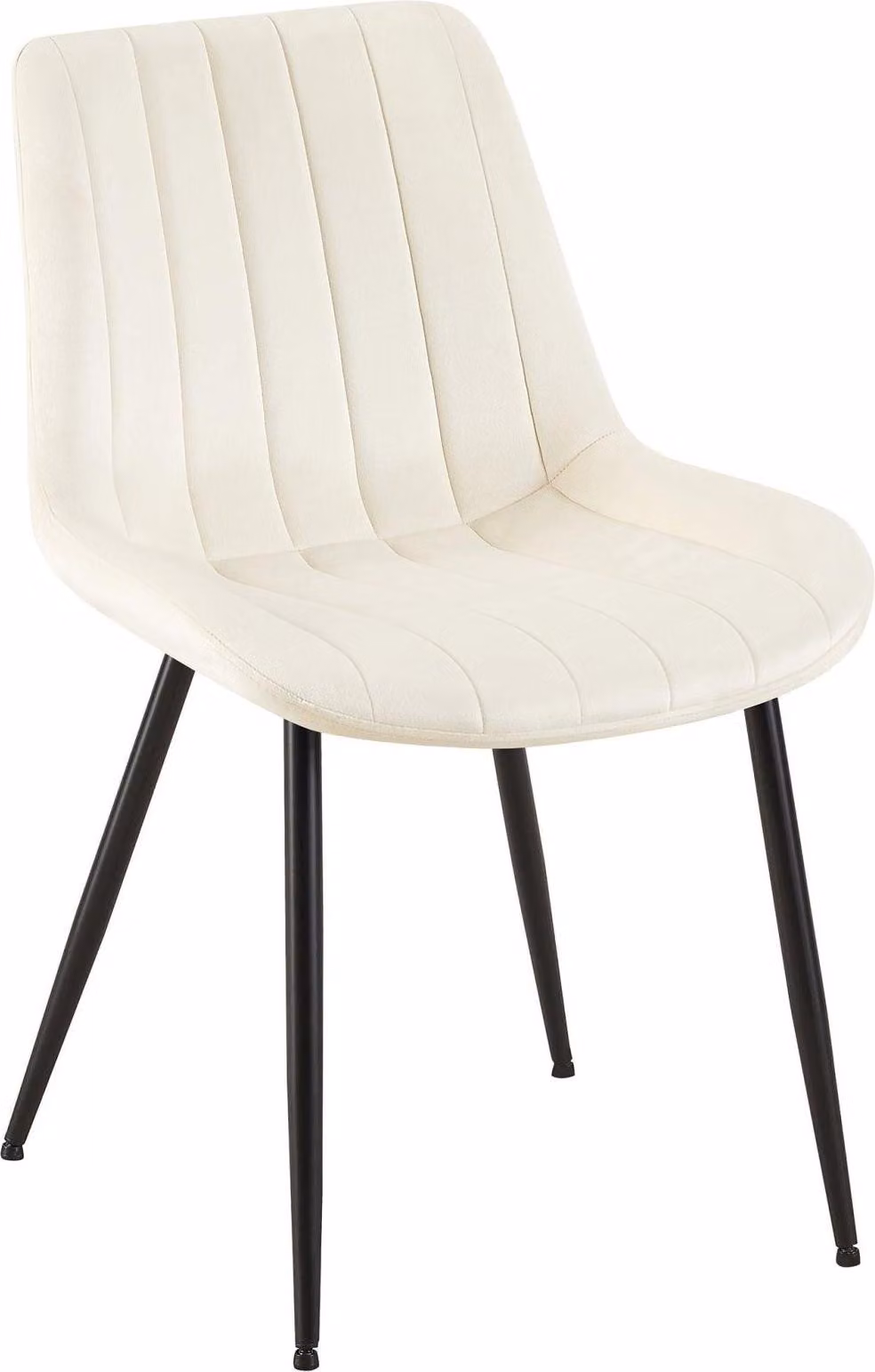 Sedia da pranzo SAMT - sedia in velluto - comfort per lunghe sedute, elegante richiamo visivo | colore: crema