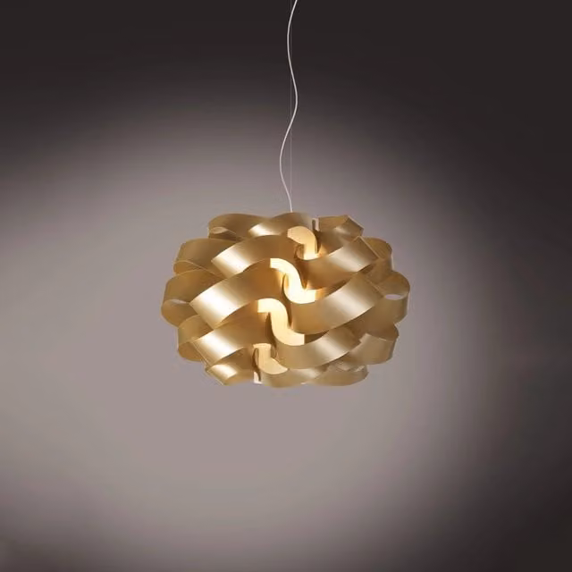 Lampada a sospensione moderna Cloud Polilux Linea Zero in metallo oro e cromo con 1 luce E14