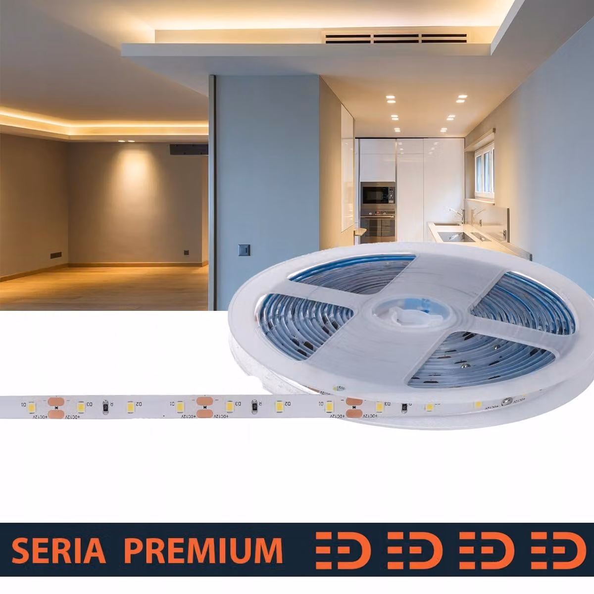 Striscia LED Prescot, grado di protezione IP63, luce bianco caldo, 5 metri, 60 LED per metro, indice di resa cromatica (CRI) 90
