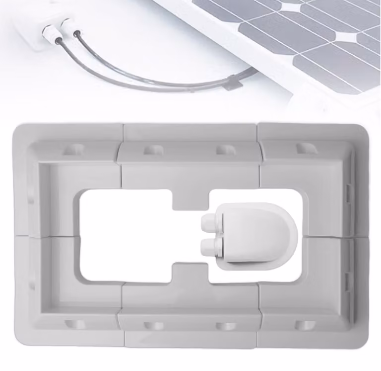 Set di 7 supporti per pannelli solari, in ABS, colore bianco, dimensioni 26x30x2 cm, senza necessità di foratura