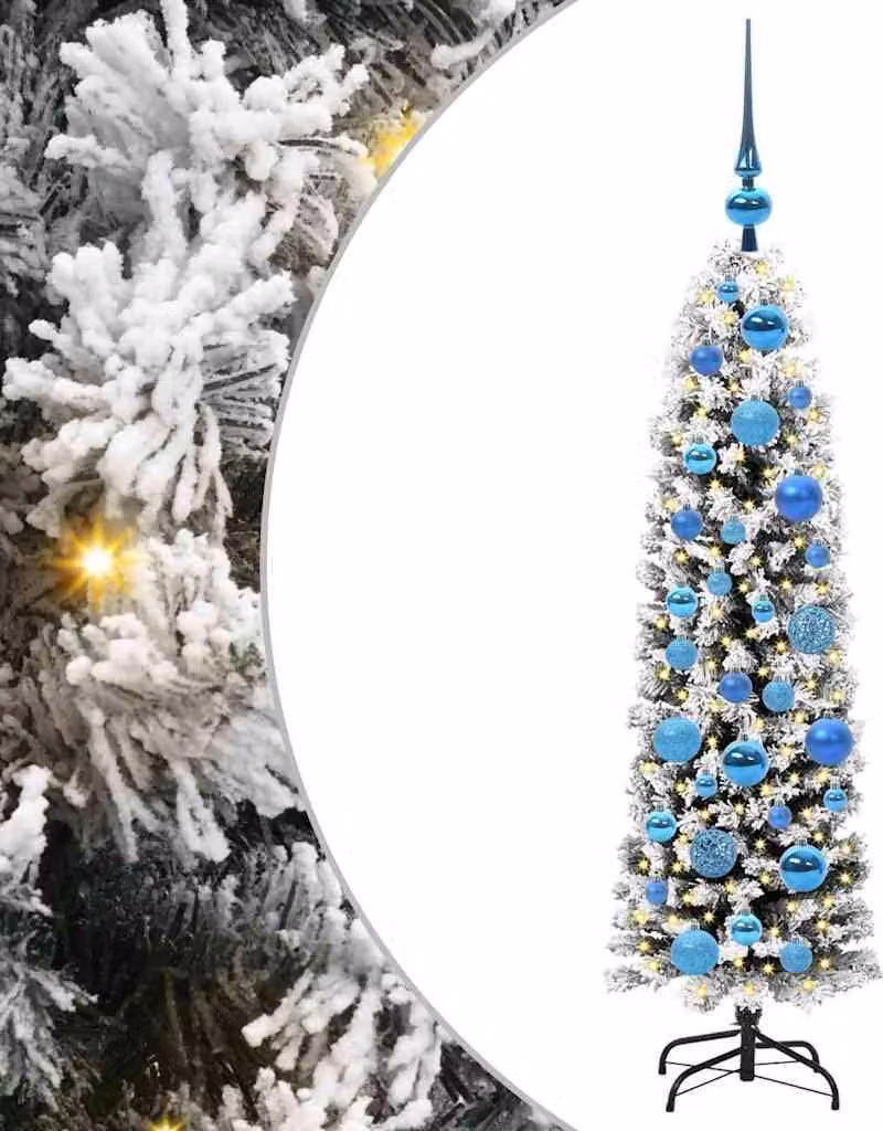 Albero di Natale artificiale a 150 LED con supporto verde 120 cm