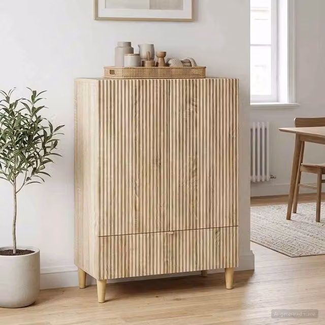 Credenza vidaXL in Rovere con finitura opaca, L 66 cm x P 34,5 cm x H 95 cm