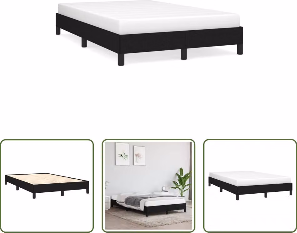 Struttura letto The Living Store in tessuto nero 120x190 cm