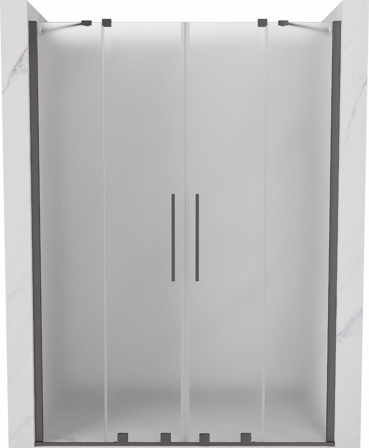 Mexen Velar Duo porta doccia scorrevole 150 cm, brina, gun metal - 871-150-000-32-95