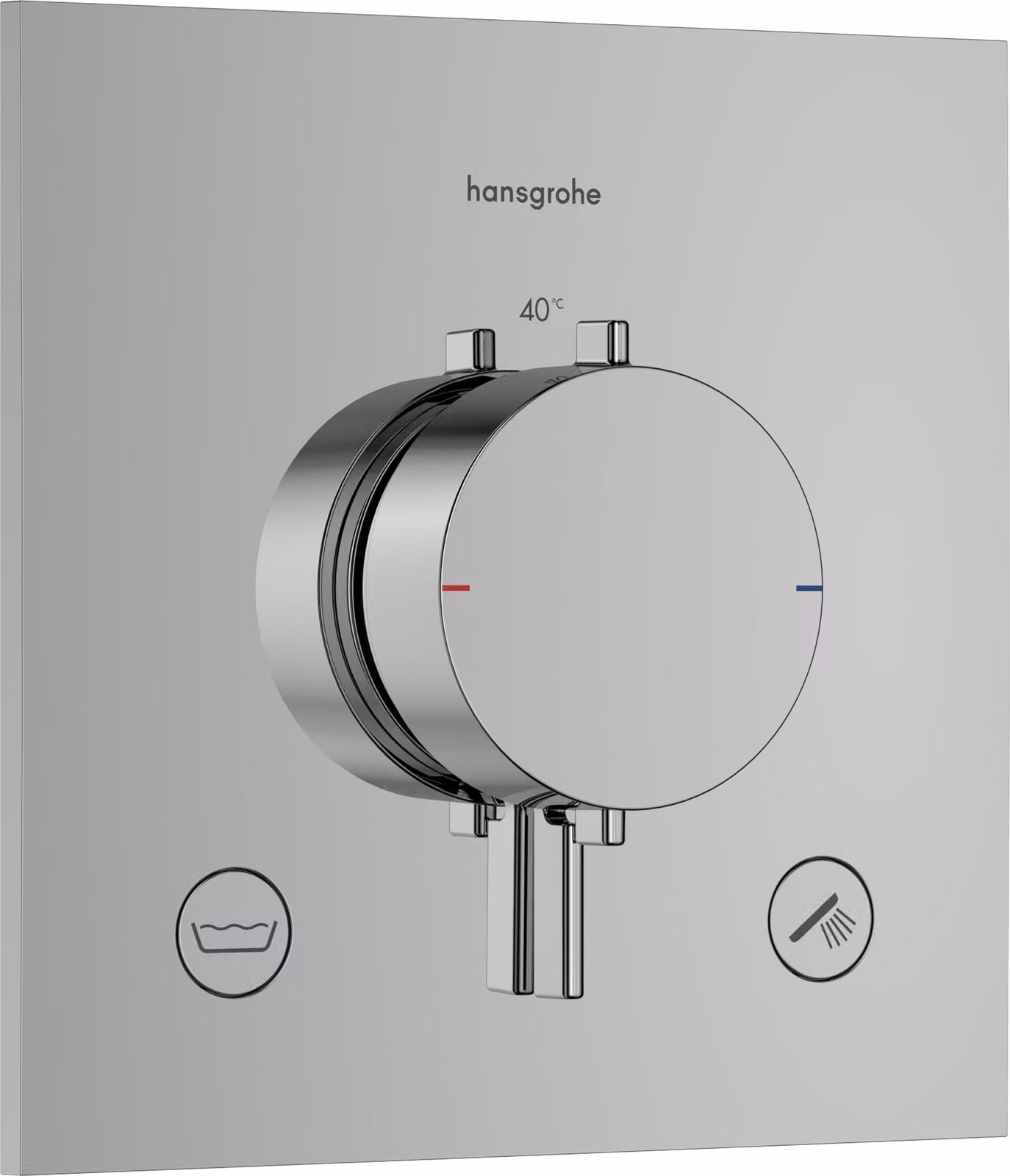 hansgrohe Ecostat Comfort E Thermostat encastré pour 2 consommateurs avec combinaison de sécurité intégrée, 33716000, 33716000
