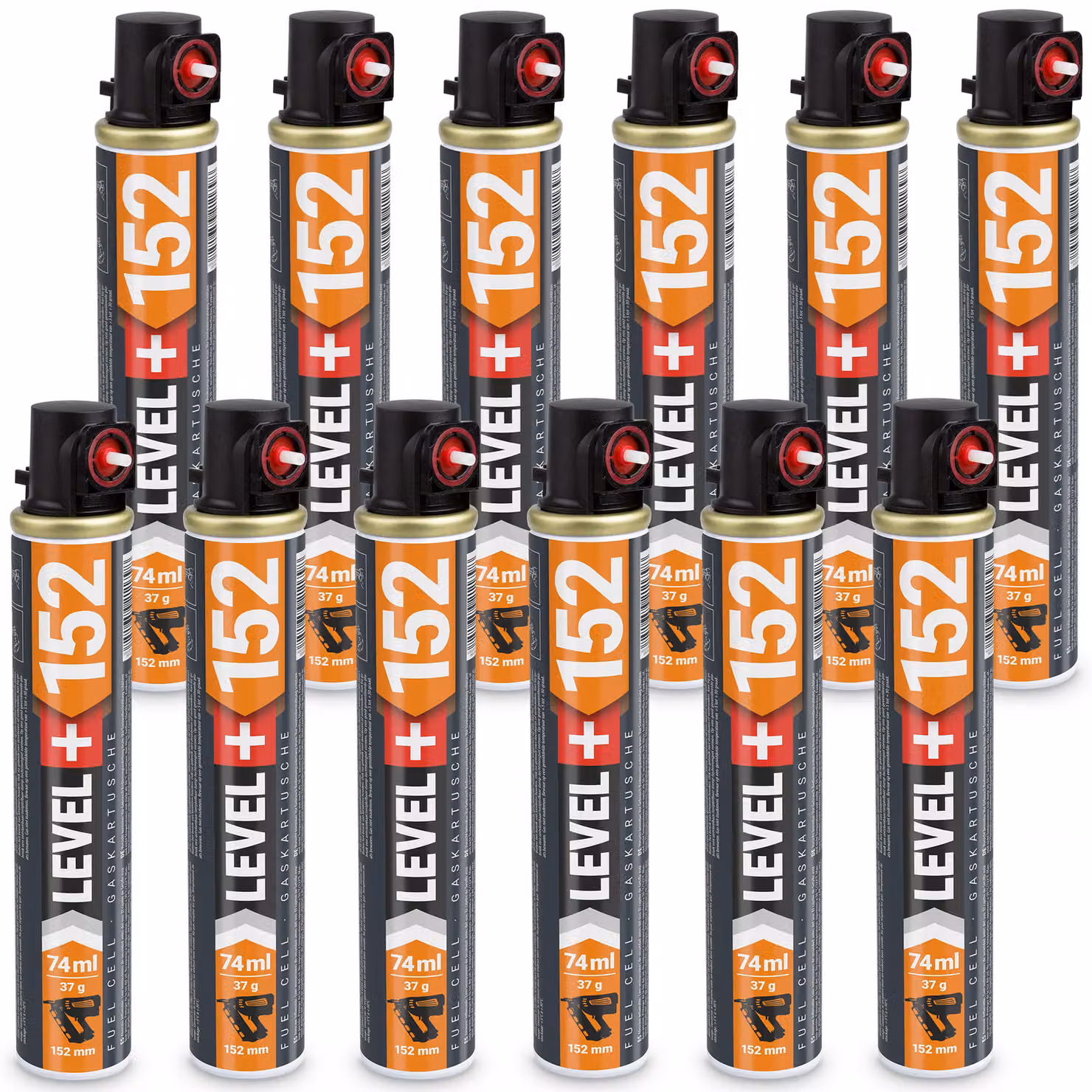 Cartuccia di ricambio LEVEL+ per chiodatrice 12 pezzi 152mm 74ml L+152