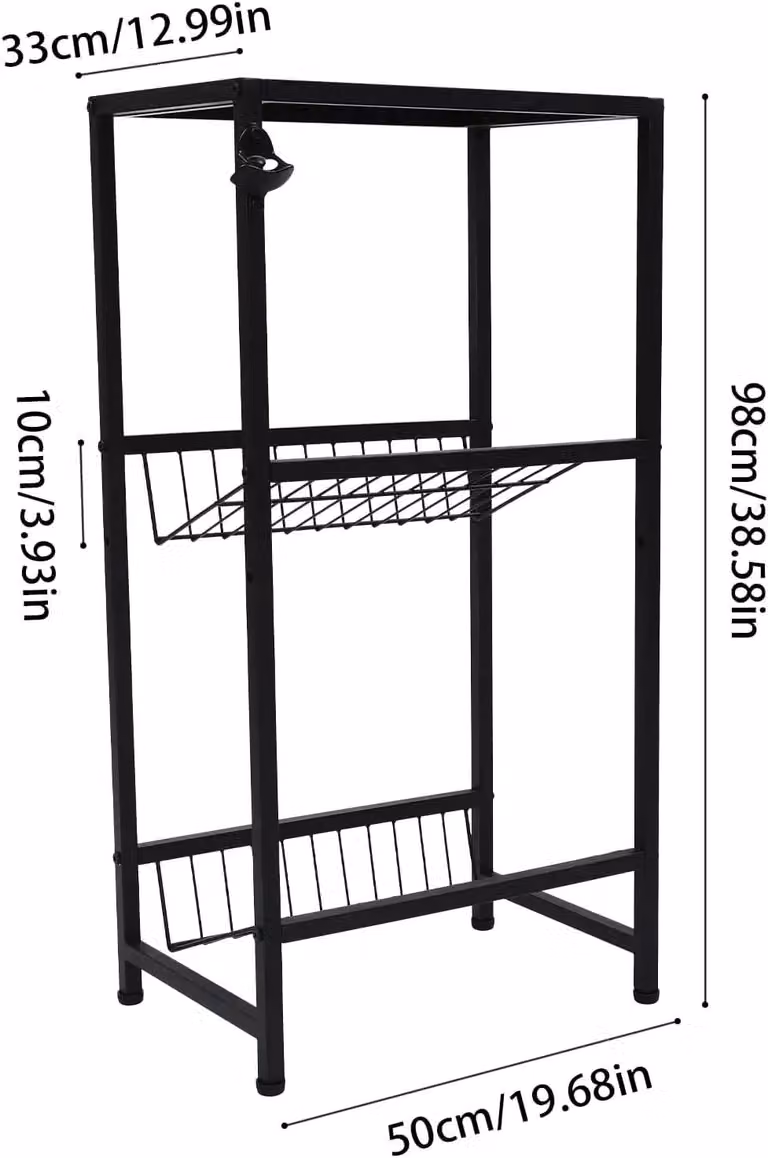 Portabicchieri - Scaffale portaoggetti - 3 ripiani - Salvaspazio - Ideale per bevande - Adatto per lattine - Per frutta e birra