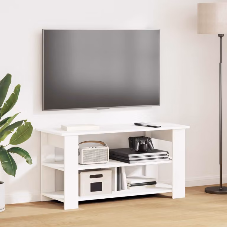 vidaXL Supporto TV Moderno Bianco in Legno e MDF L: 100 cm, P: 40 cm, H: 50 cm