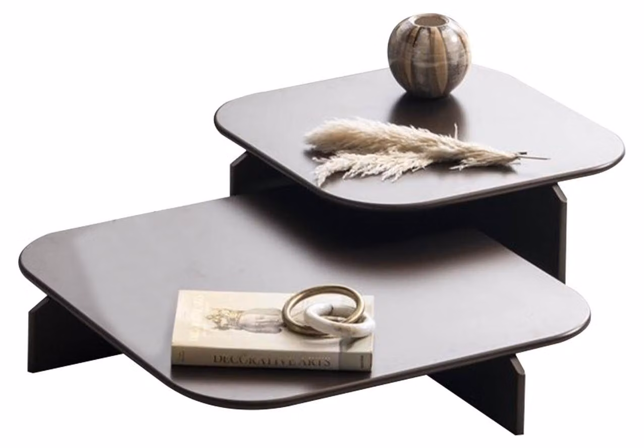 Braune Satztische Wohnzimmer Couchtisch Designer Beistelltische
