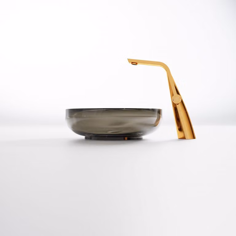 Steinberg Série 489 lavabo à poser, rond, en polyrésine, avec bouchon de vidage, 400x400x140mm, 489601030, 489601030