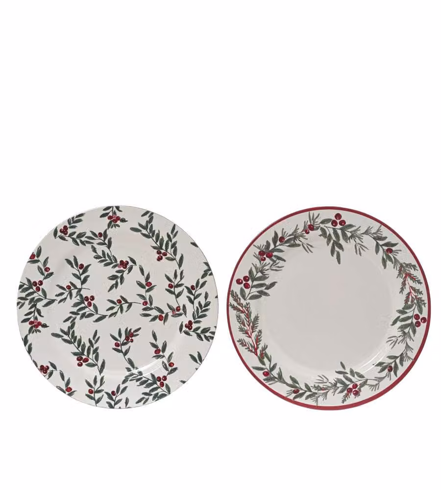 Piatto Polipropilene Verde Decorato Diametro 33 cm - Design Foglie