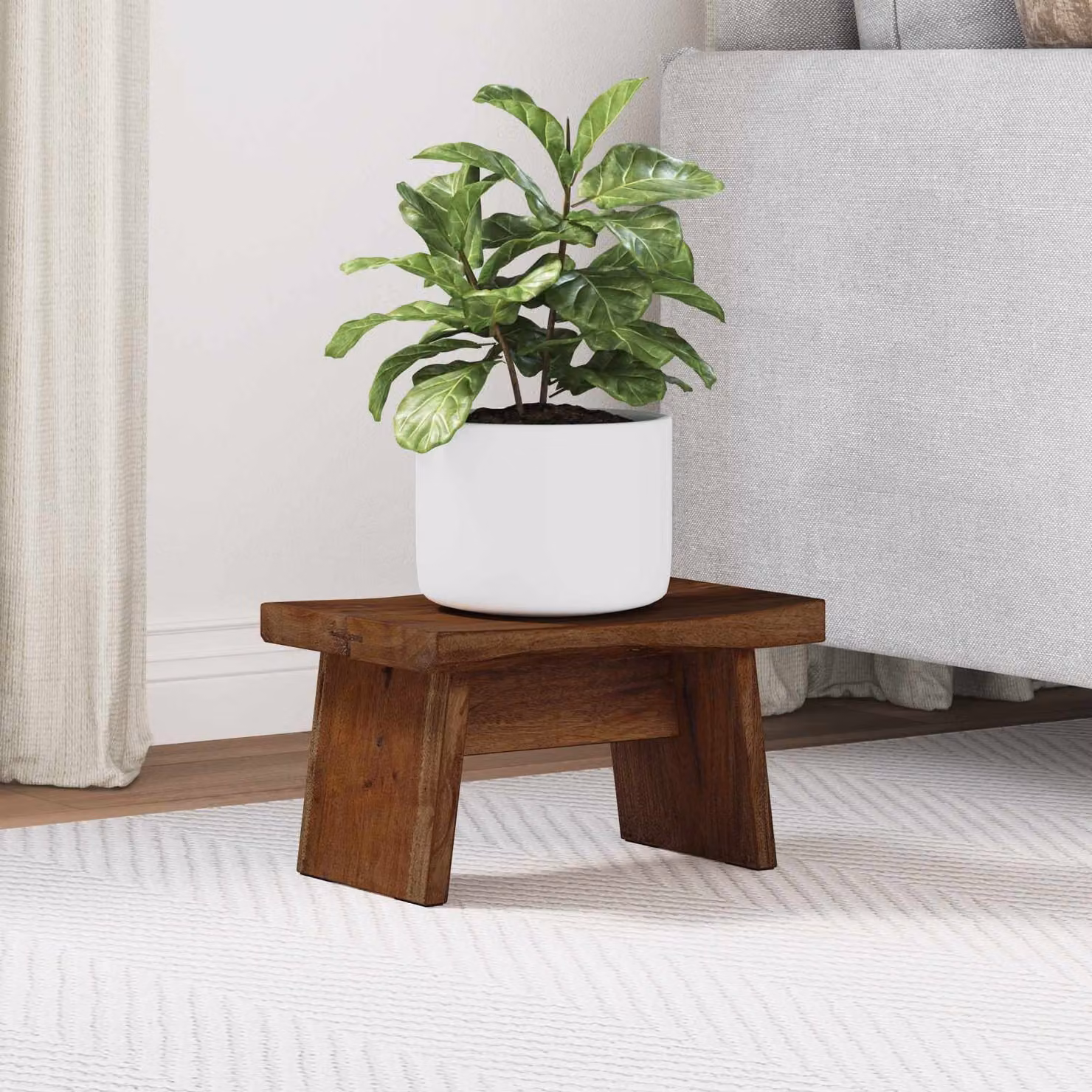 Pouf vidaXL in legno naturale color marrone con finitura oliata, L/P/H: 29 x 20 x 17 cm