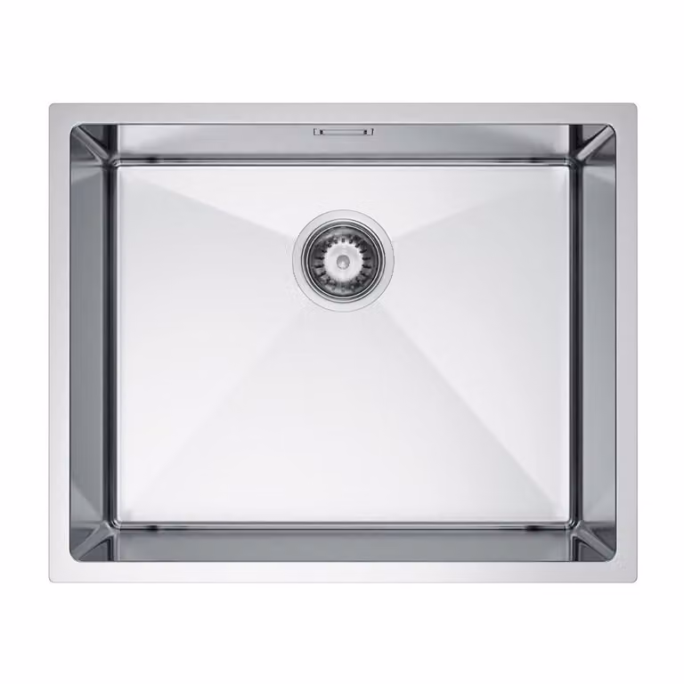VBChome Lavello da incasso 54x44 cm in acciaio inossidabile Lavello da cucina Lavello da incasso a vasca singola senza sgocciolatoio Profondità lavello 21 cm, da 60 cm in poi Mobile base Argento