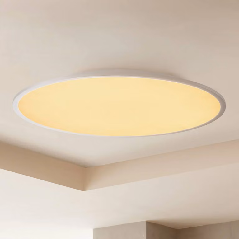 Plafoniera a LED Narima Lindby, dimmerabile, Alluminio / Grigio / Zincato, Cucina, Plastica, Moderno, Plafoniera LED