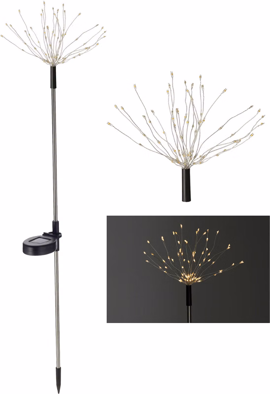 Spina da giardino solare a LED FUOCO - altezza circa 80 cm