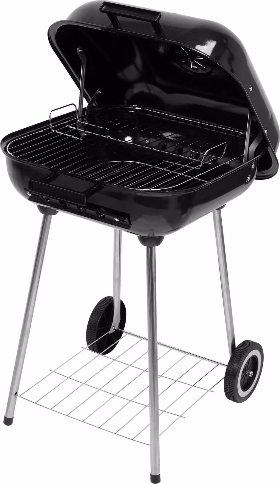 Grill A Carbone Con Coperchio, Griglia 45X40Cm
