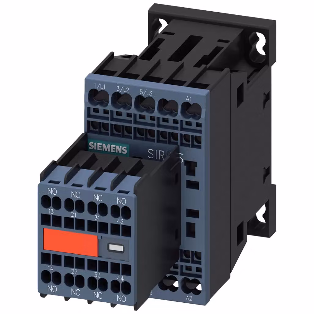 Contattore Siemens, AC-3e, 16 A/7,5 kW/400 V, a 3 poli, AC 110 V/50 Hz, 120 V/60 Hz, 2S+2Ö, collegamento a molla... 3RT20182AK643MA0