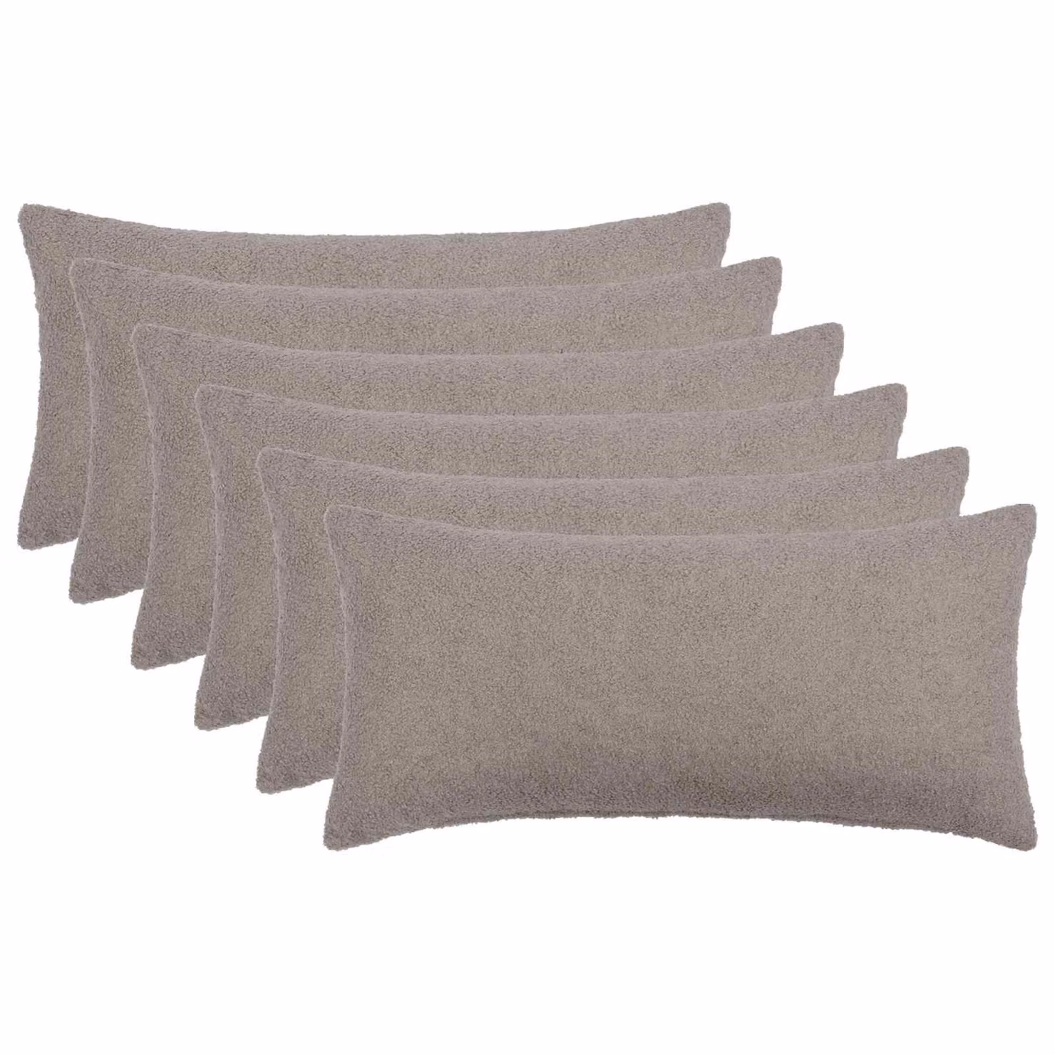 Set di 6 federe vidaXL HEERLEN in tessuto bouclé grigio chiaro, L 40 cm x P 80 cm