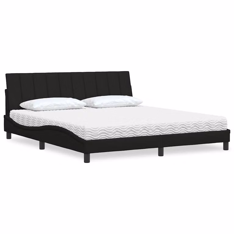 Letto con Materasso Hanko vidaXL in Tessuto Nero 180x200 cm