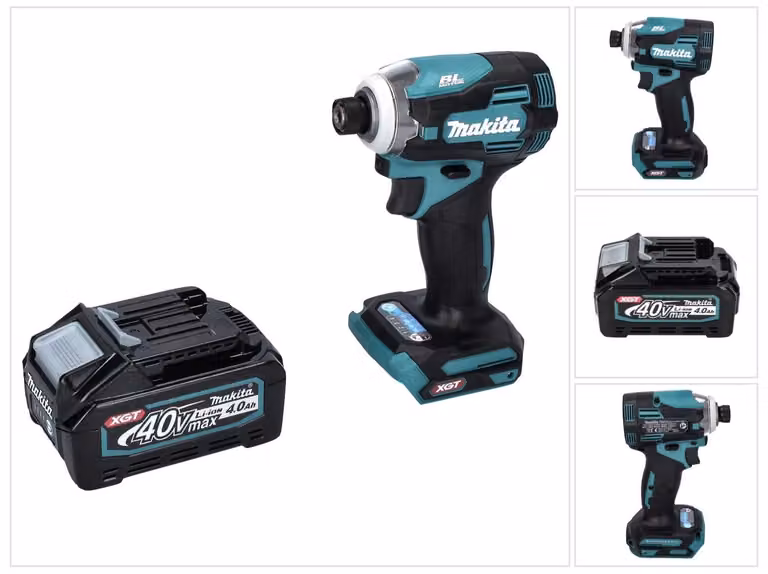 Avvitatore a impatto a batteria Makita TD 001 GM1 40 V 220 Nm 1/4" XGT Brushless + 1x batteria da 4,0 Ah - senza caricabatterie