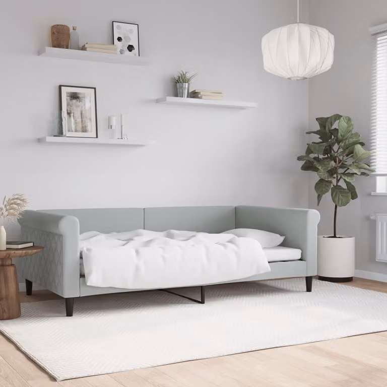 Letto da giorno vidaXL in velluto grigio moderno L/P: 100 x 200 cm